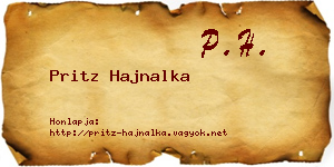 Pritz Hajnalka névjegykártya
